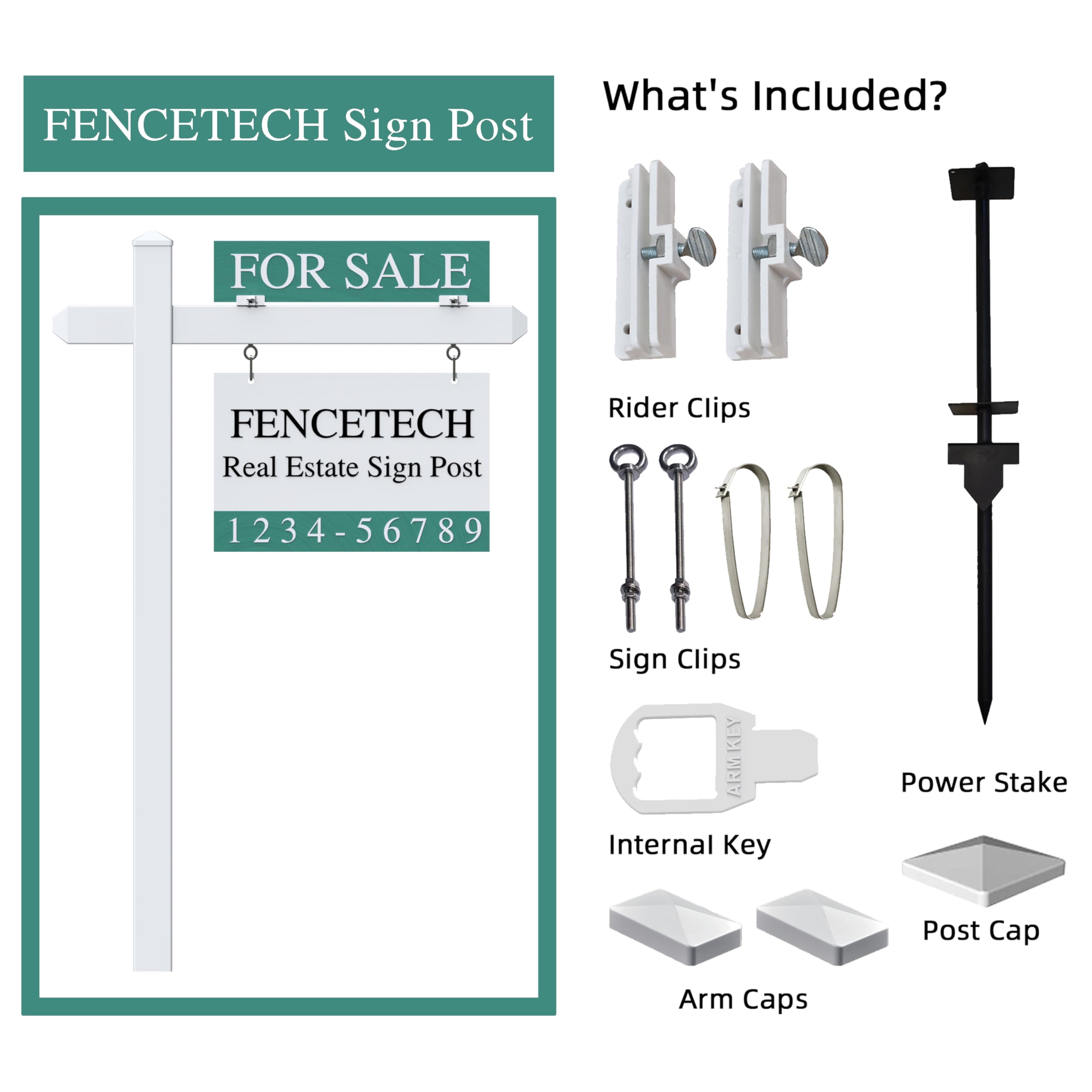 FENCETECH 36 inch arm supports signs up to 24 inches