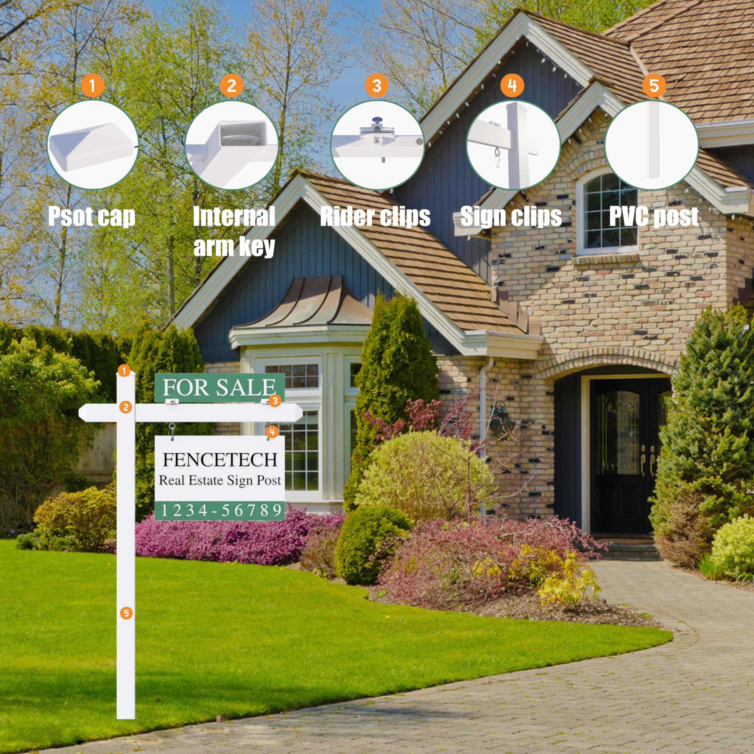 FENCETECH sign post assembly process with simple tools