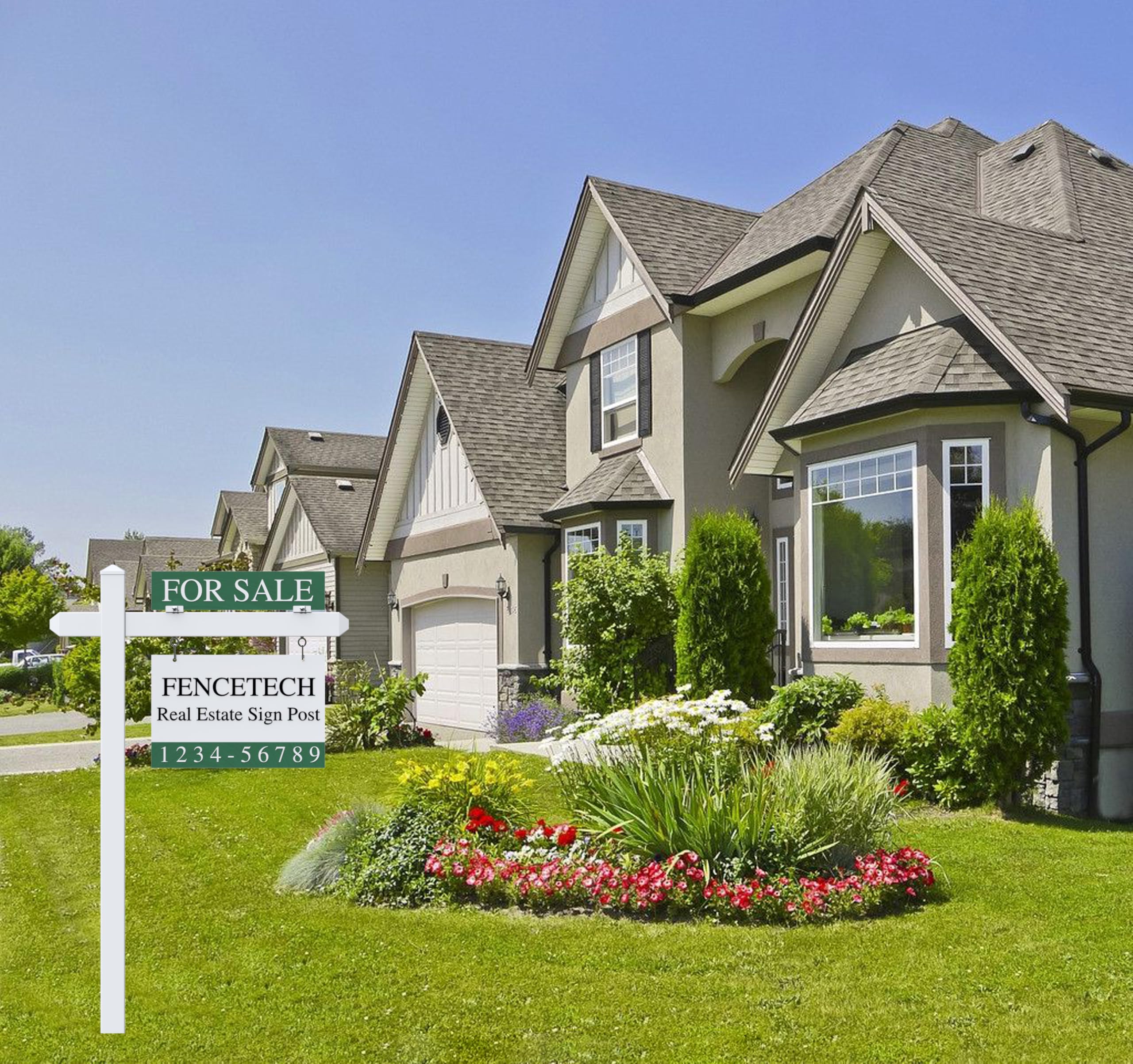 Weather resistant post by FENCETECH suitable for outdoor real estate signage