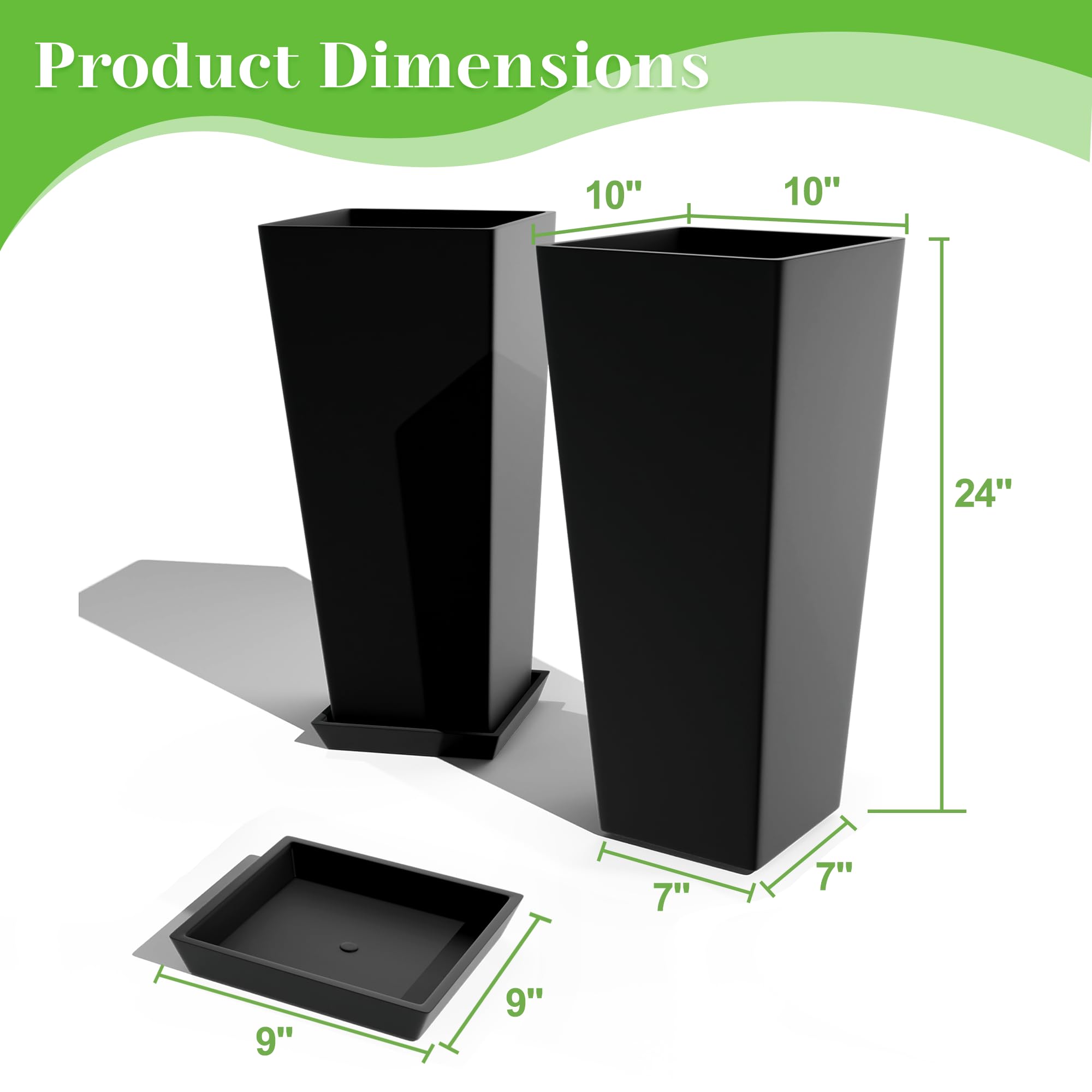 FENCY weather-resistant plastic planter withstands sun, rain, and snow.