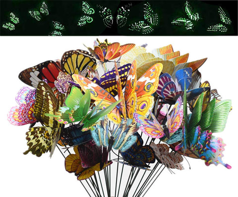 FENELY luminous butterfly stakes brighten outdoor spaces at night.