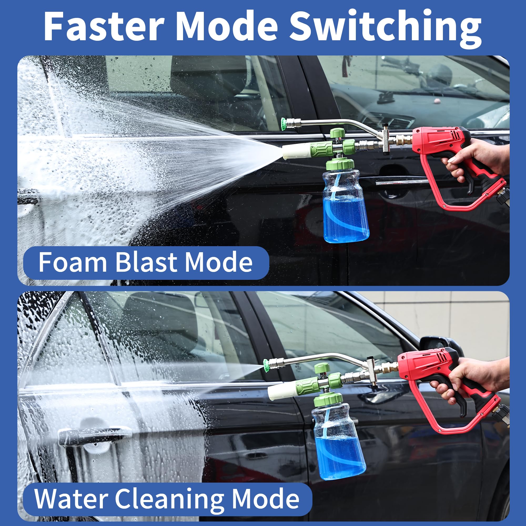 FENG PAI double-tip attachment adds foam and nozzle versatility.