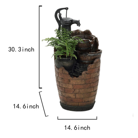 Glenville fountain dimensions 14.6 x 14.6 x 30.3 inches