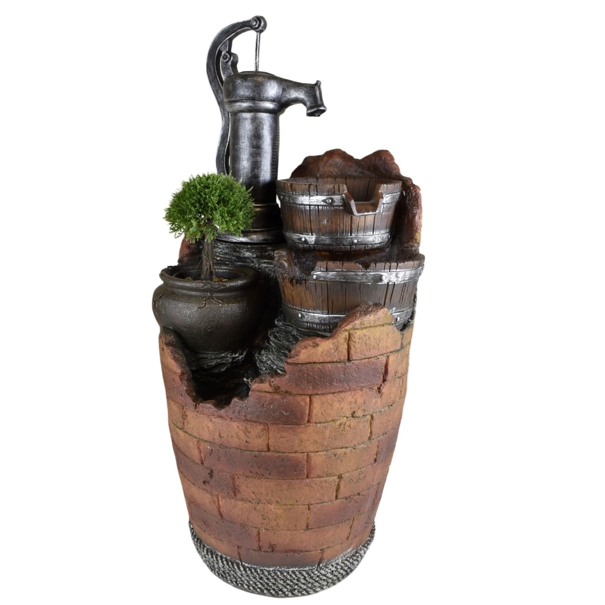 Glenville integrated planter feature with greenery in a garden corner