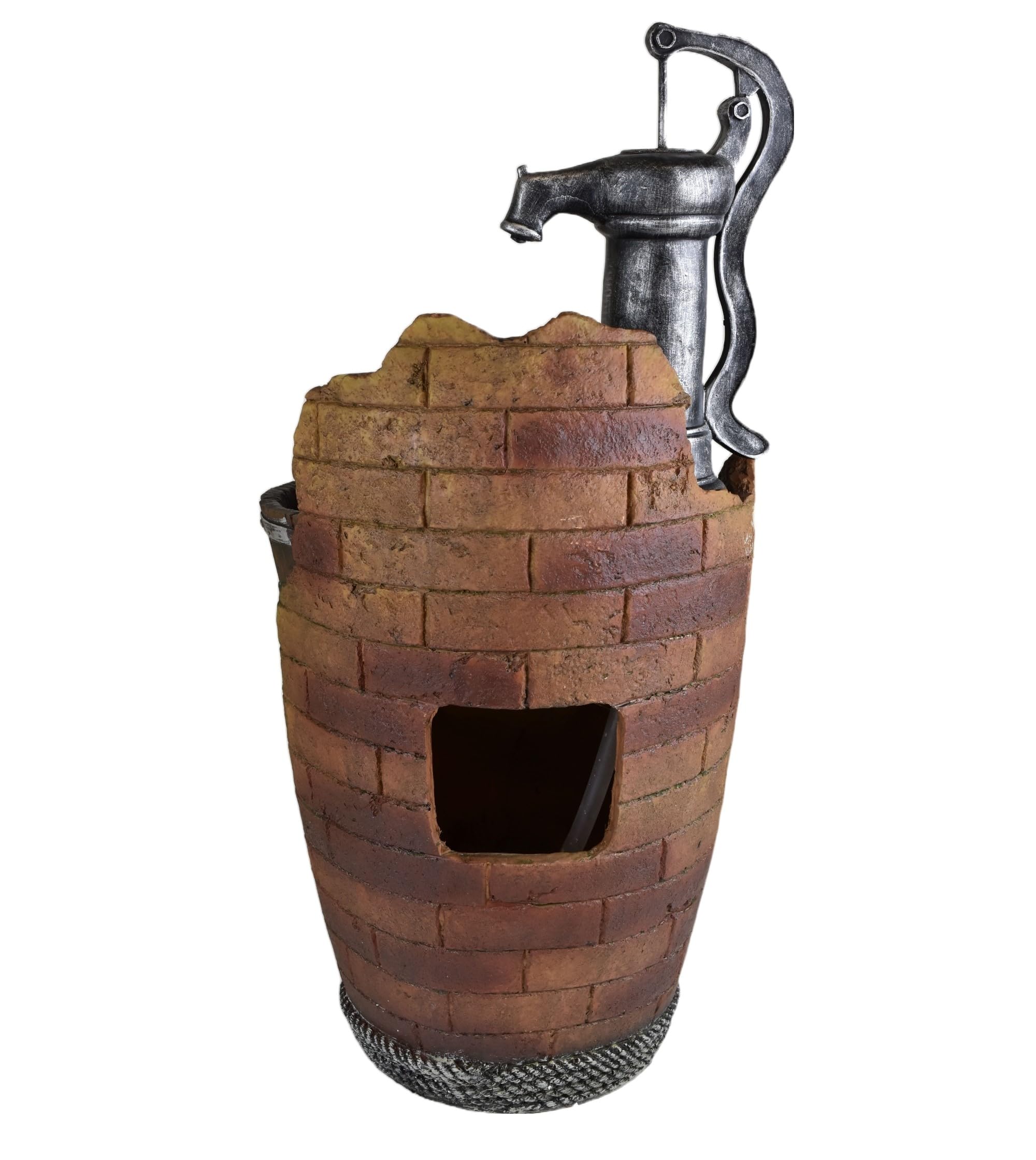 Rugged outdoor base of Glenville fountain ready for placement