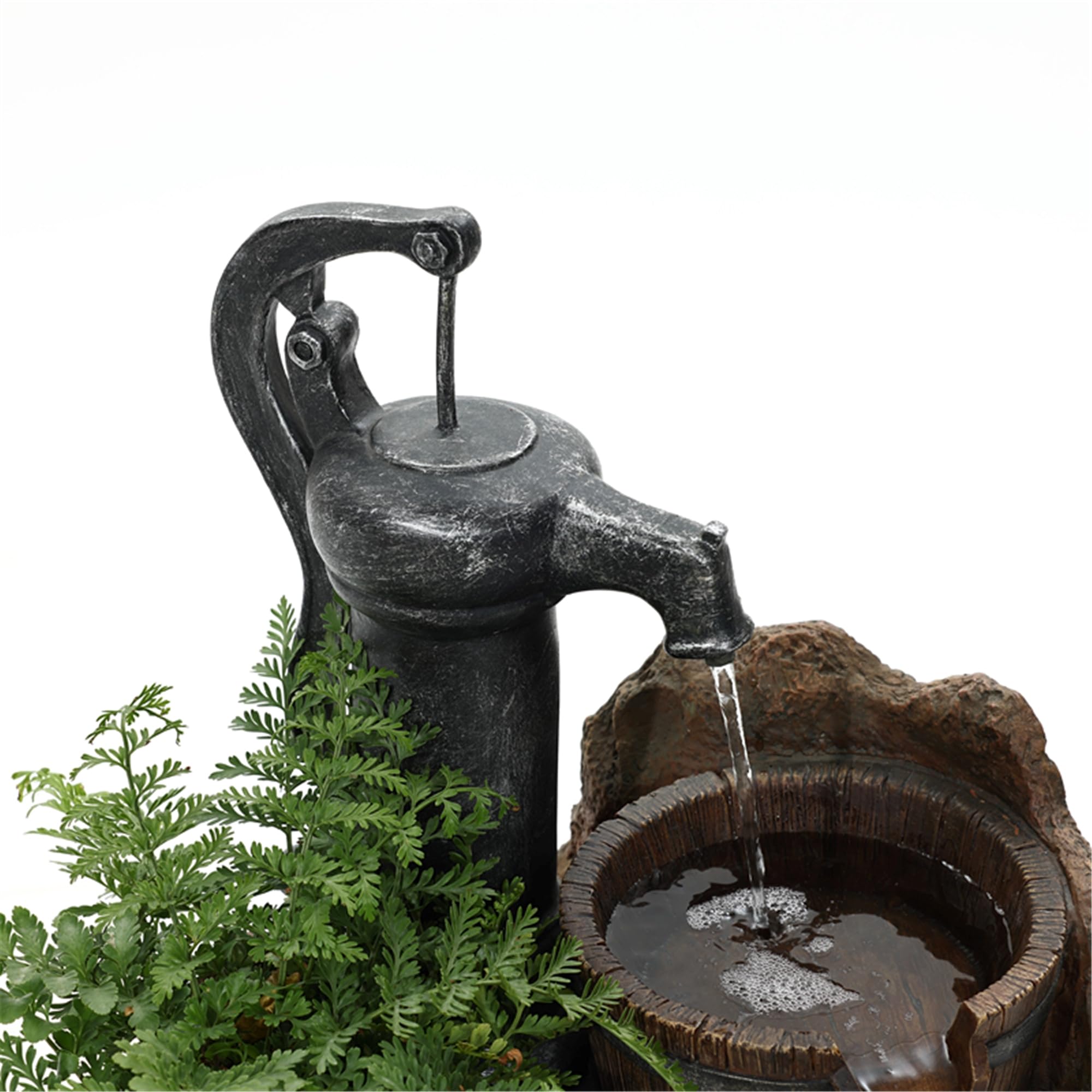 Durable polyresin and fiberglass finish on Glenville fountain