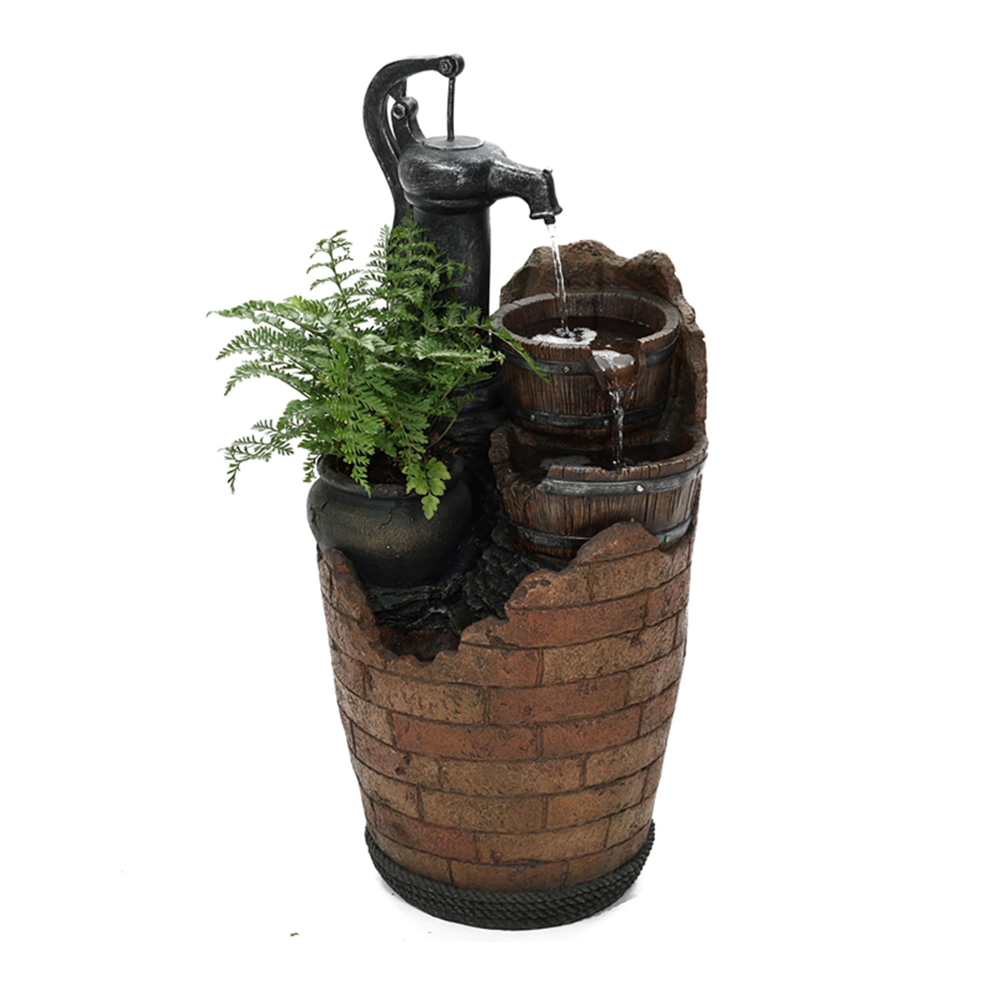 Glenville fountain by Feng Shui Import showing cascading water in outdoor setting