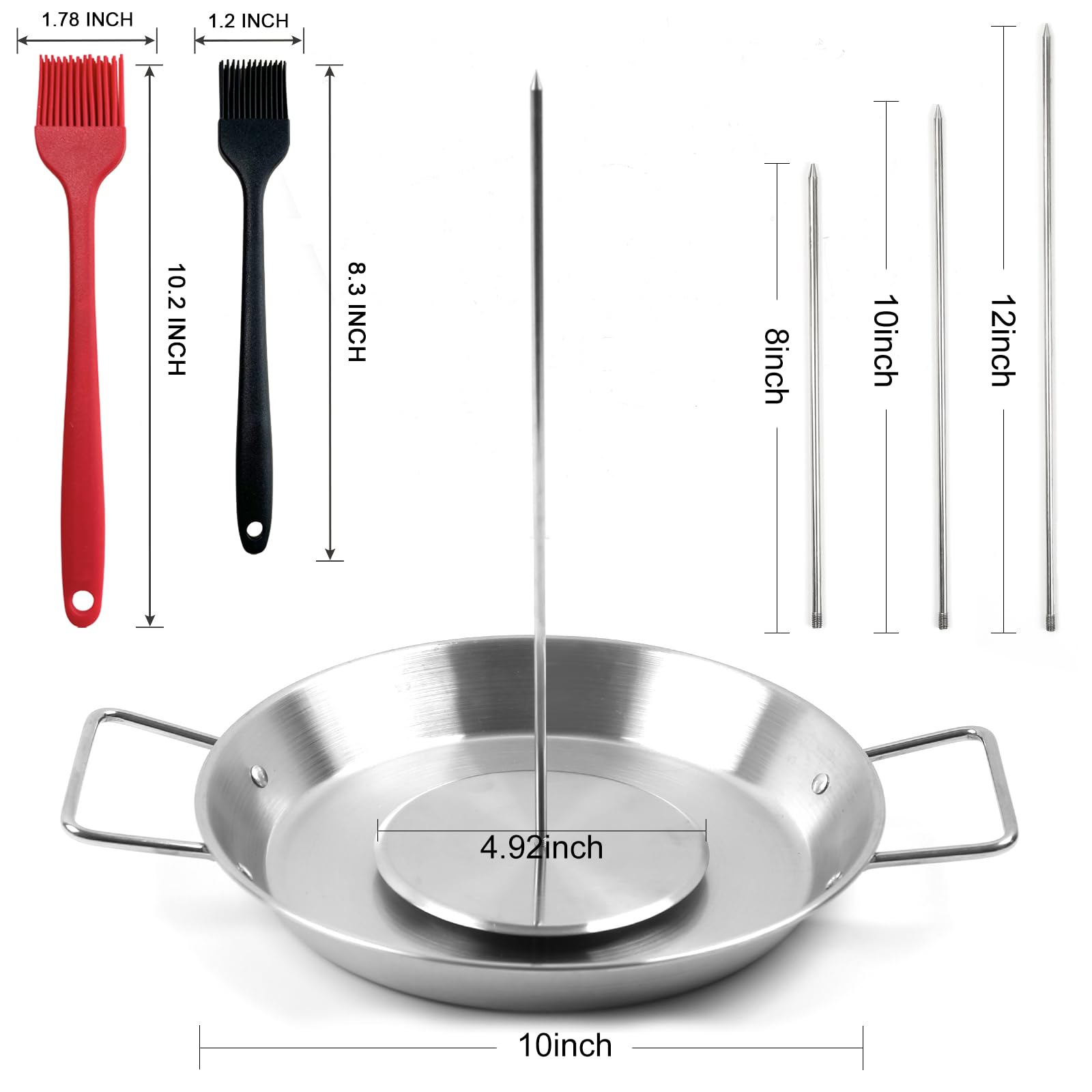 Fengzhe Al Pastor skewer rod 10-inch ideal for medium grills delivering even cooking.