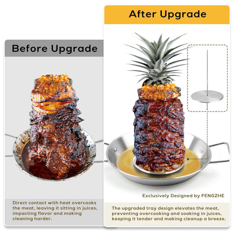 Fengzhe Al Pastor skewer rod 8-inch compact fit for smaller ovens and trays.