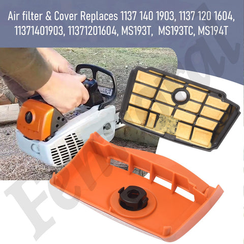 Fennoral air filter cover for Stihl MS194T protects engine from debris.