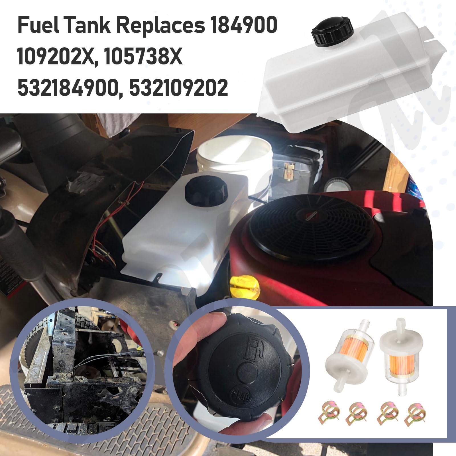 Fennoral packaging includes fuel tank and cap components