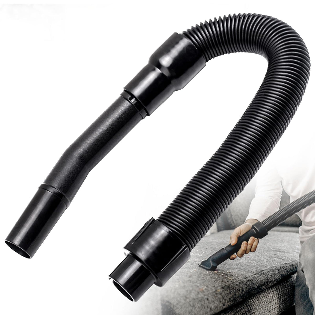 Fennoral hose replacement for Or-eck BB850 enabling flexible reach for stairs and corners.