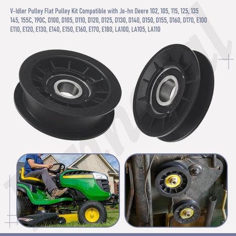 Fennoral V-Idler pulley kit installed on a mower demonstrates smoother belt operation.