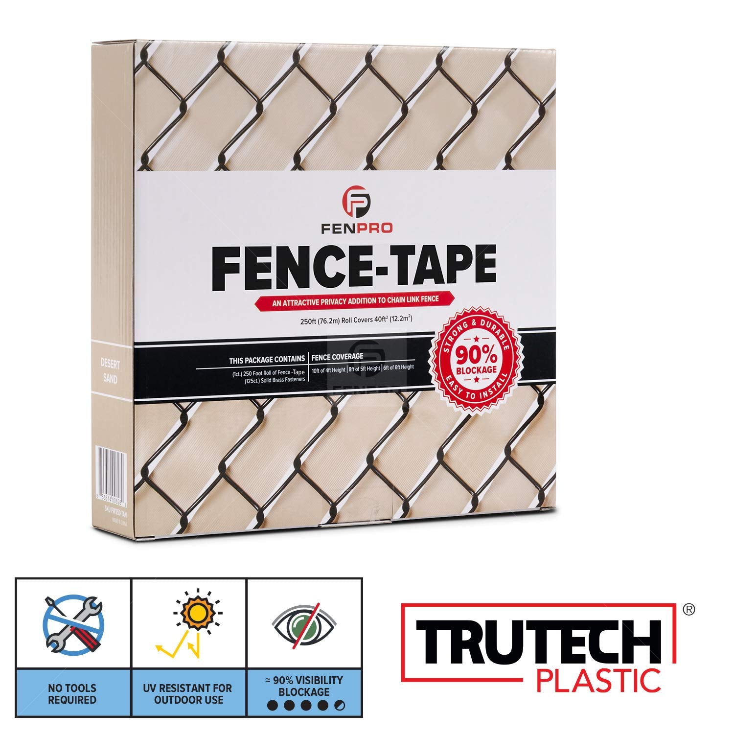 Fenpro chain-link fence privacy slats adding modern curb appeal
