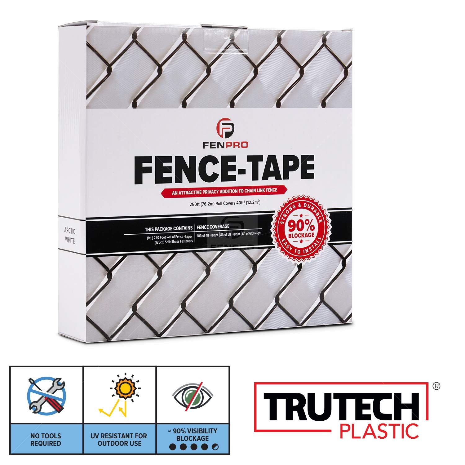 Step-by-step application of Fenpro privacy tape for chain-link fences.