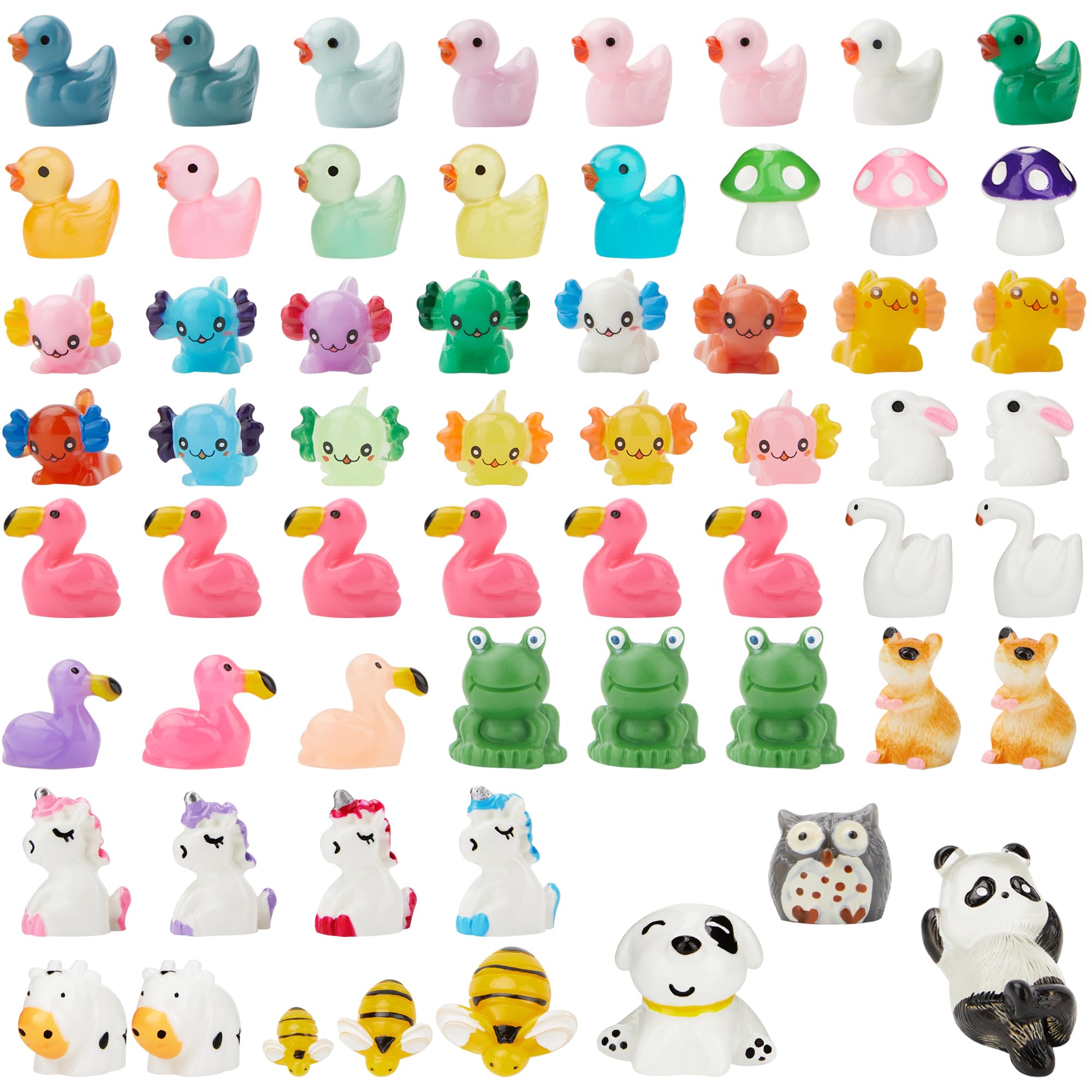 Fensong mini resin animal figurines 60-piece collection for enchanting fairy gardens.