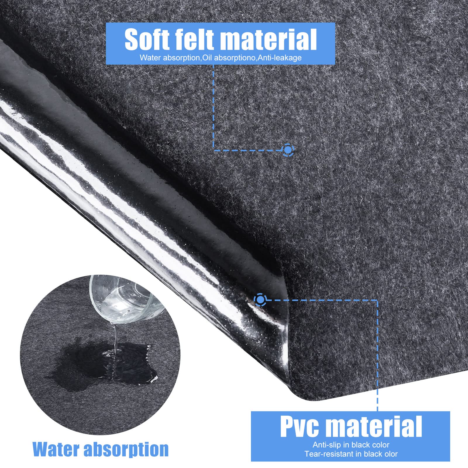 FENXAM mat with non-slip bottom stabilizes on smooth floors around a tub.