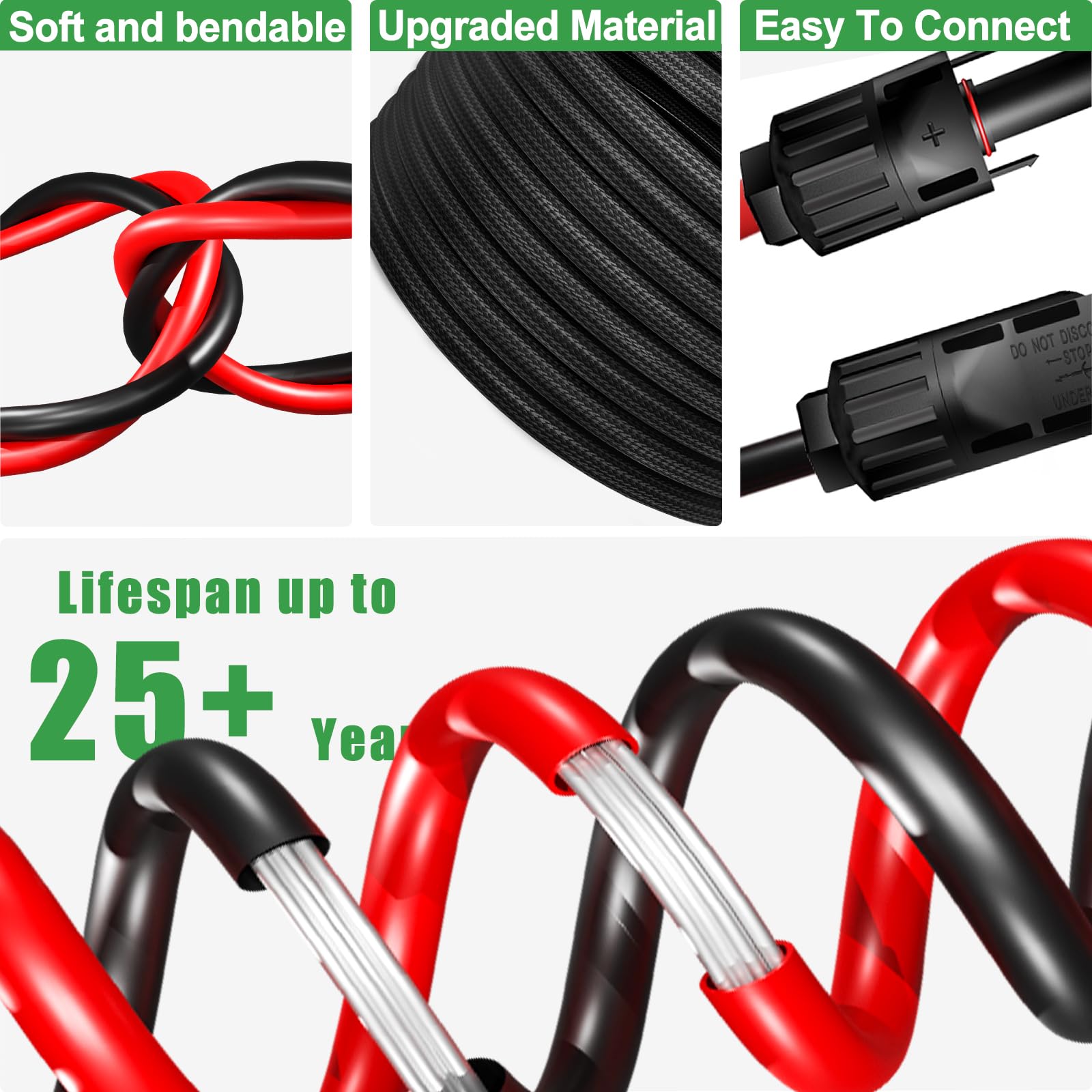 Feotech easy-install 20-foot run simplifies panel-to-system wiring outdoors.