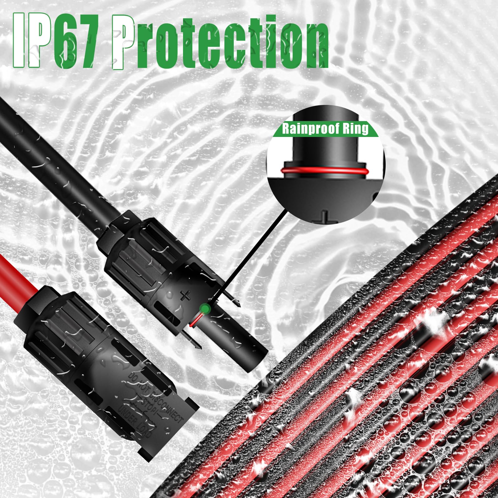 Feotech 10AWG copper cable handles extreme temperatures for exterior panels.