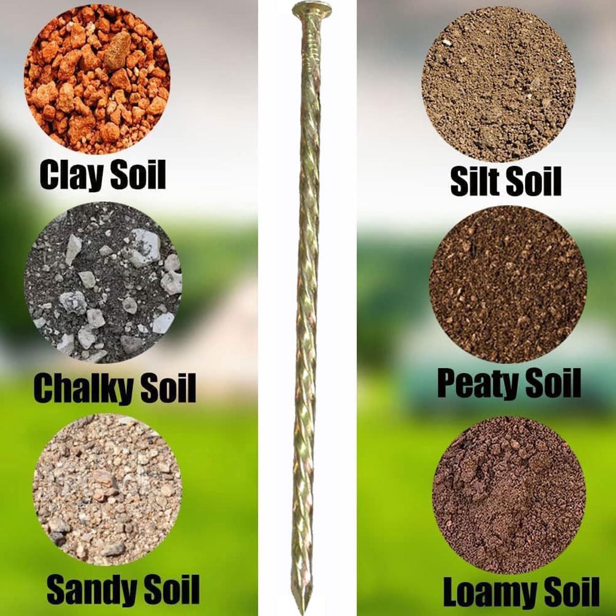 Fercery 12in galvanized spiral landscape spike artificial-turf anchoring setup