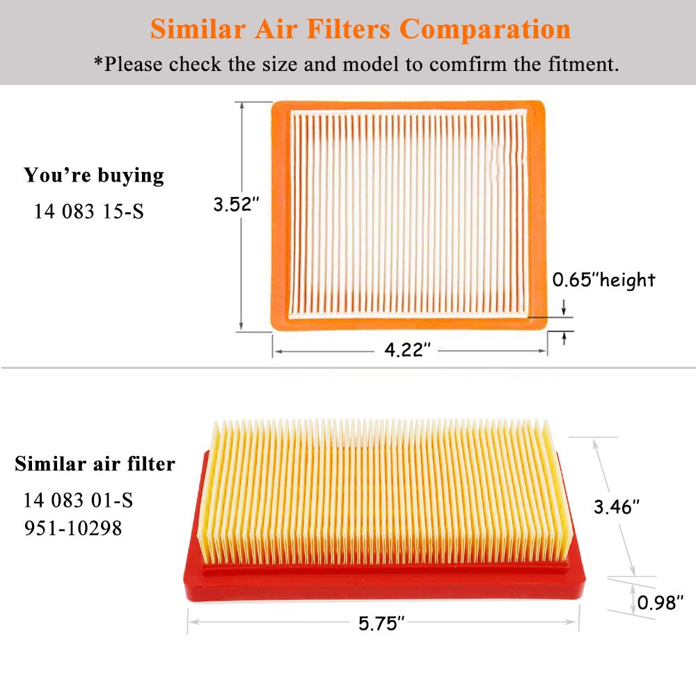 Ferilter 149cc lawn mower air filter designed for simple installation.