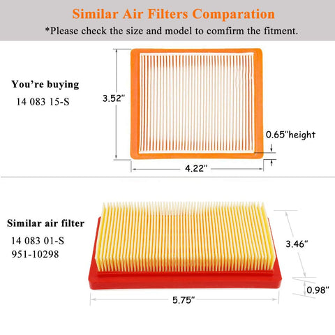 Ferilter 149cc lawn mower air filter designed for simple installation.