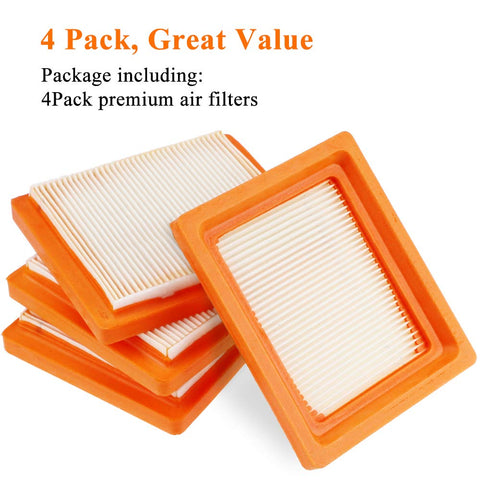 Ferilter four-pack of lawn mower air filters for regular maintenance.