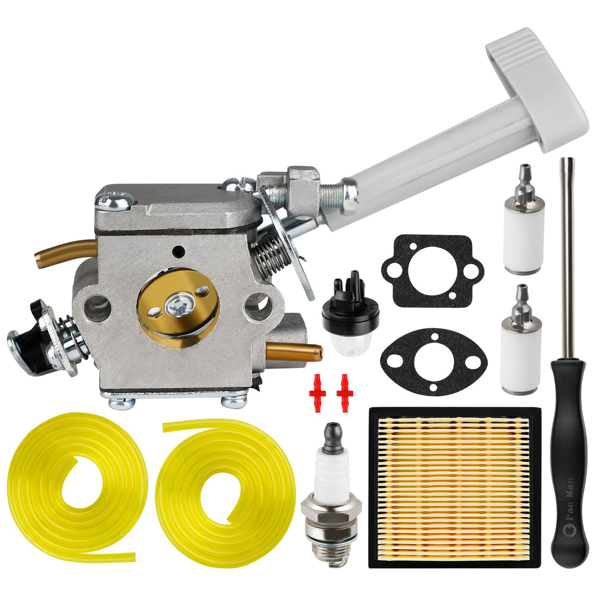 Ferilter BP42 carburetor front view; reliable replacement for Ryobi BP42 with smoother starts.