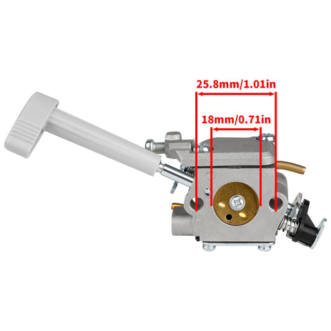 Ferilter BP42 carburetor side view; easy installation for compatible Ryobi backpack blowers.