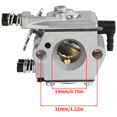 Ferilter carburetor for Stihl 011 front view ready for quick replacement and throttle response.