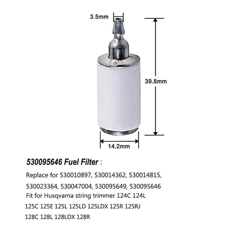 Ferilter white fuel filter 530095646 for Poulan improves fuel filtration