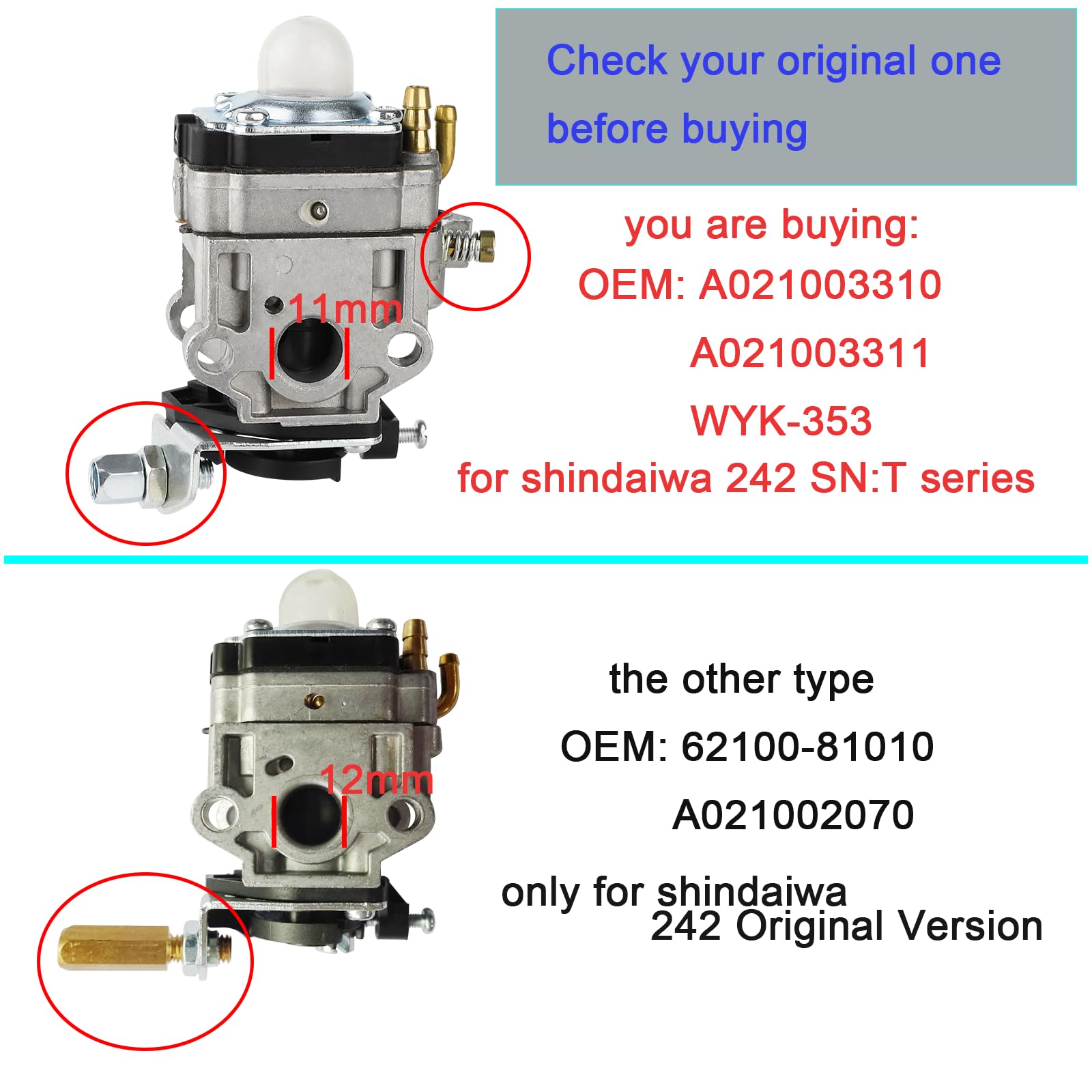 Ferilter T242 replacement kit with gaskets and fuel lines for repairs