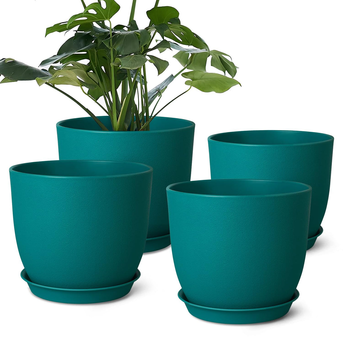 Ferlypote 8-inch blue pot with mesh drainage for indoor use.