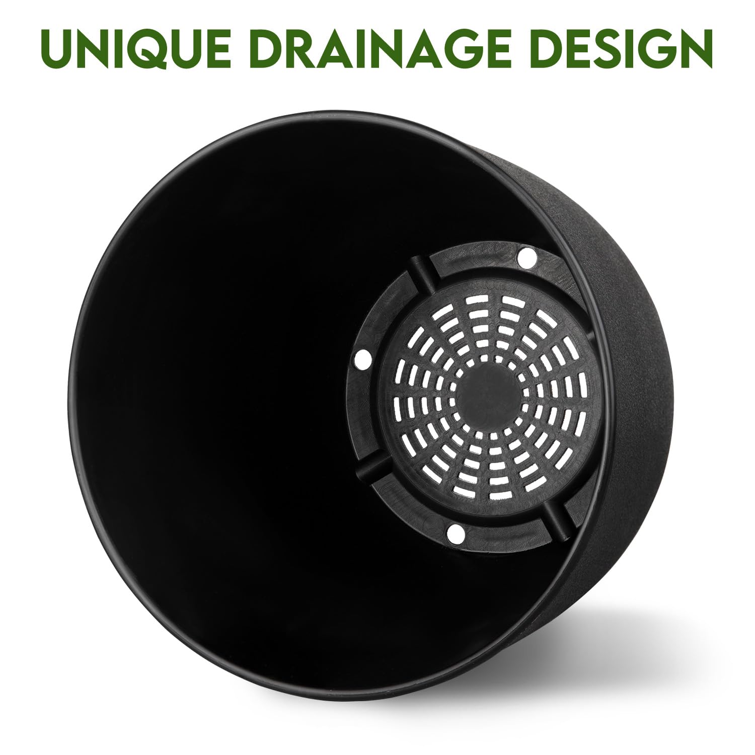 Ferlypote black planters complement home or office decor.