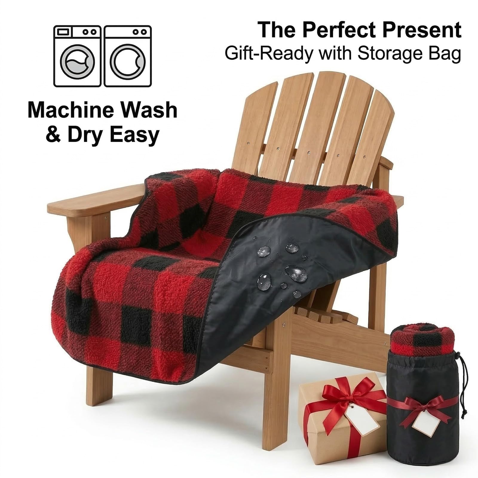 Feroca gift-ready chair blanket suits campers and new homeowners.