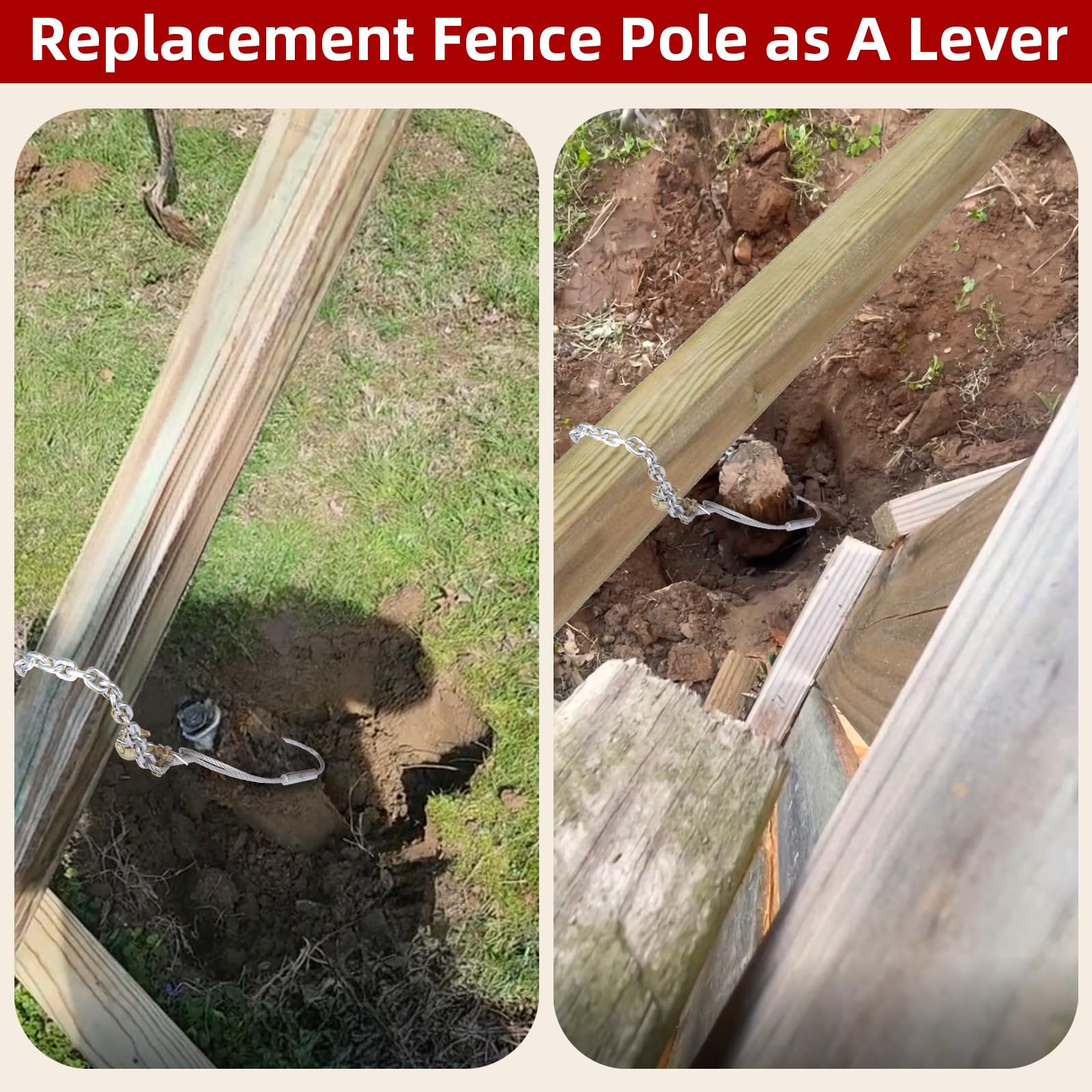 Feroca tool with U-hooks ensuring slip-free operation.
