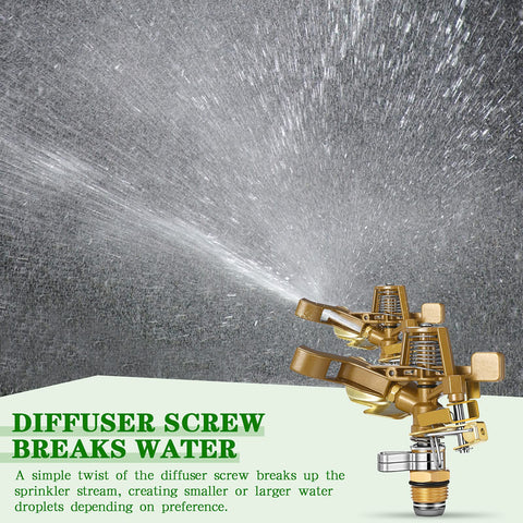 0-360 degree adjustable sprinkler demonstrates wide coverage.
