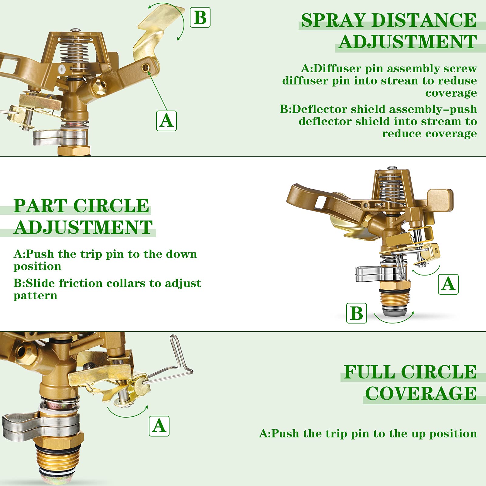 Ferraycle 12-piece brass sprinkler nozzles set enables flexible watering layouts.