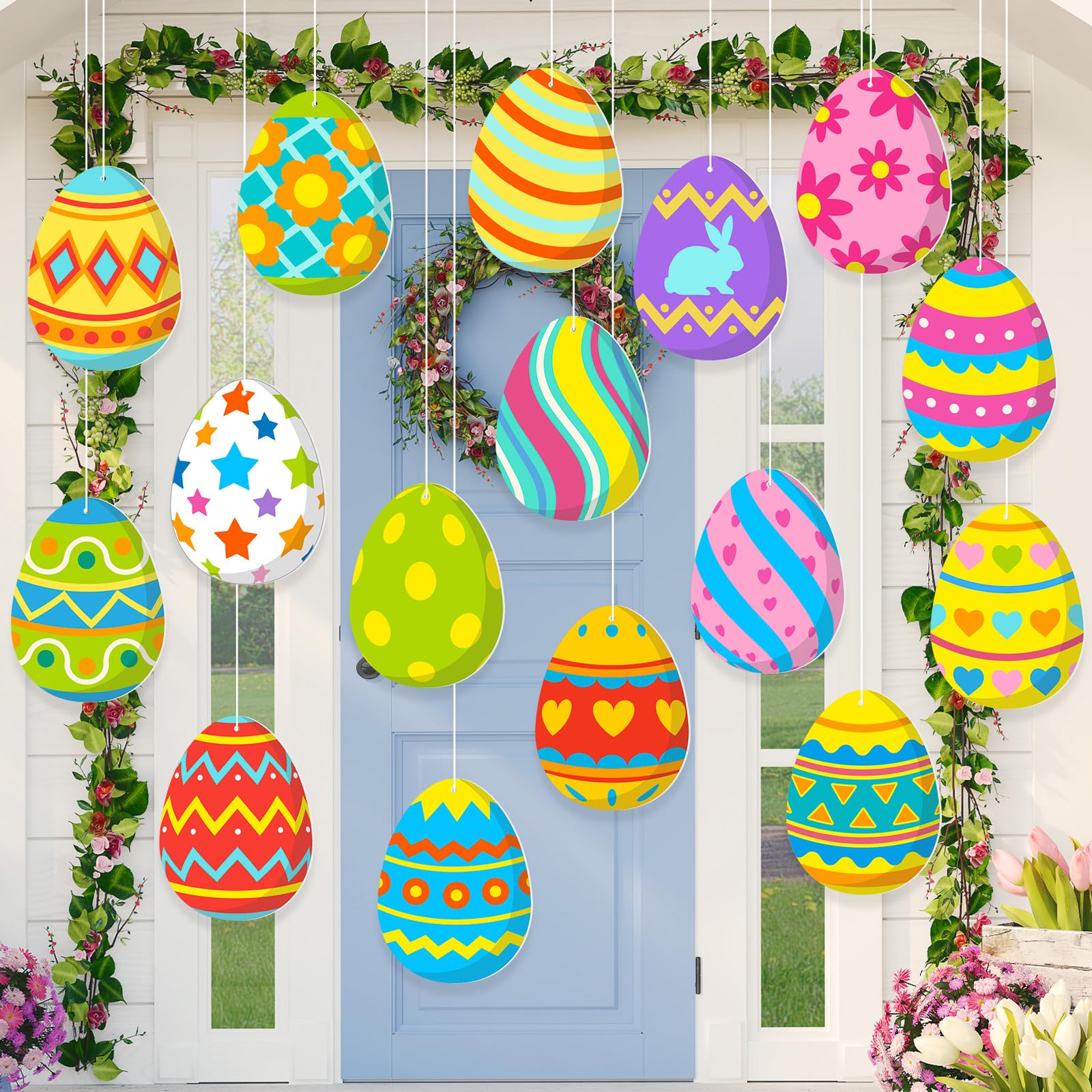 Ferraycle double-sided floral eggs display patterns from both sides