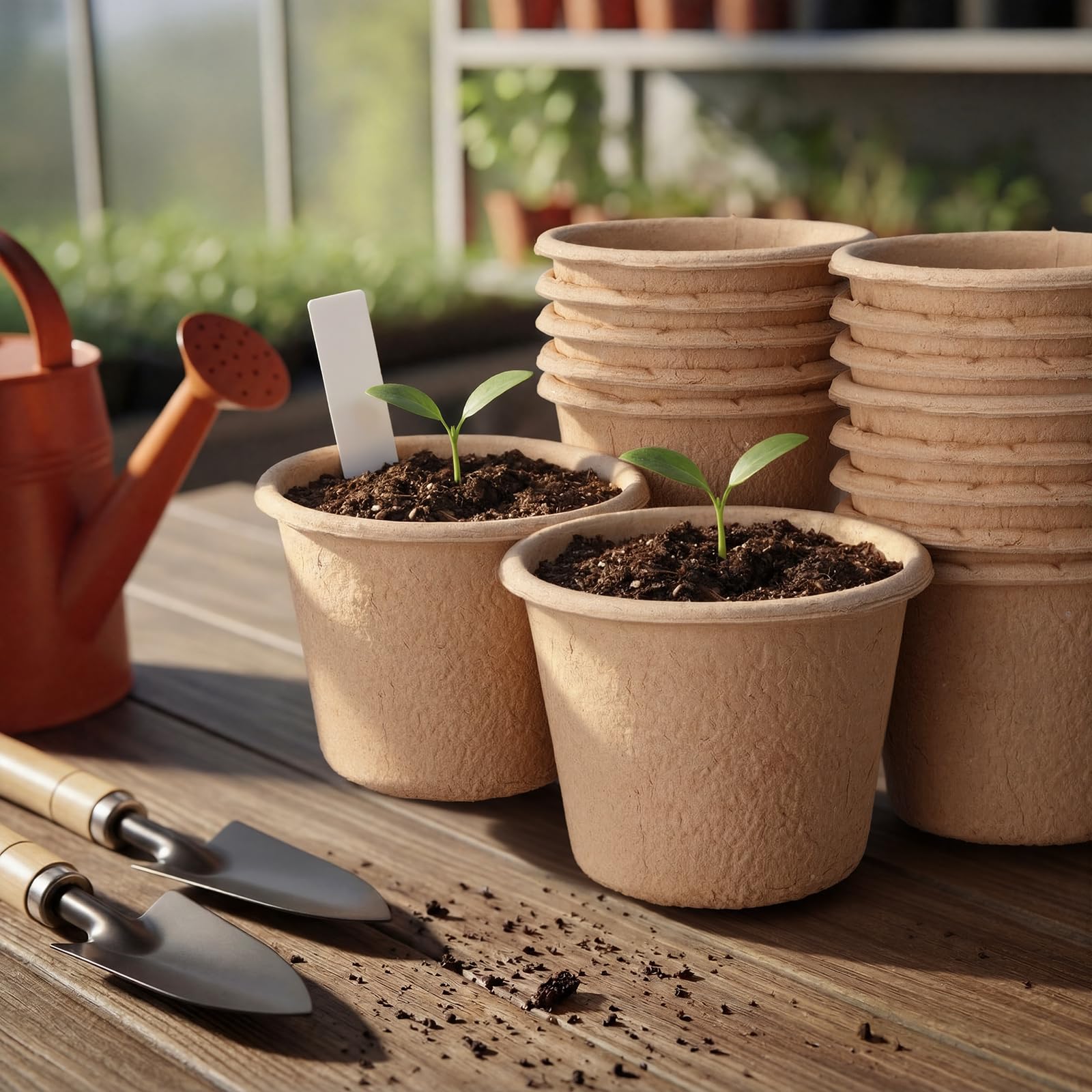 Ferrochef biodegradable pot made from paper pulp reduces plastic waste.
