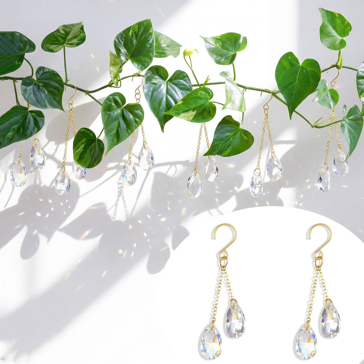 Ferrochef crystal sun catcher teardrop for plants adds sparkle to indoor greenery