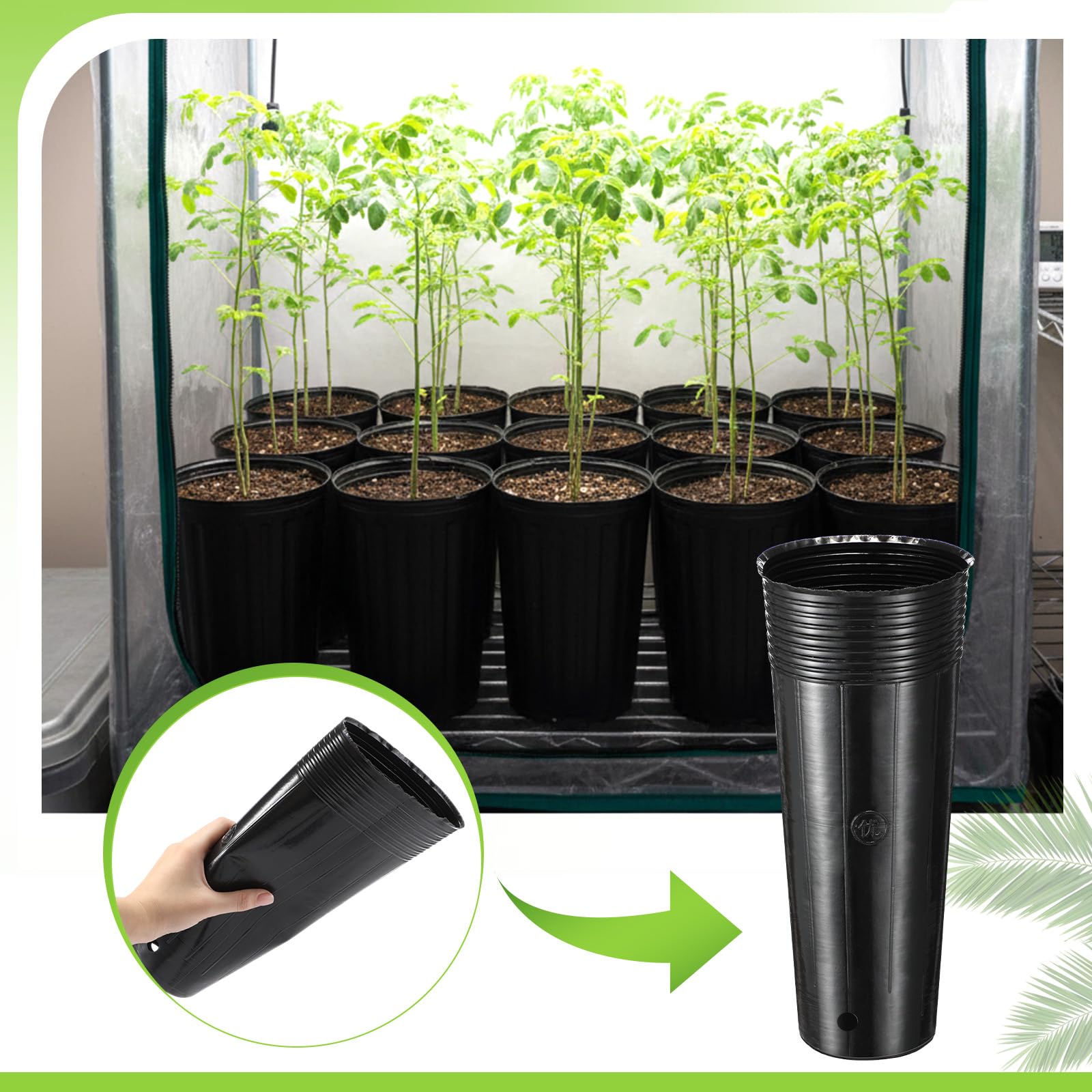 Ferrochef deep seedling pots stack neatly for nurseries and batch plantings