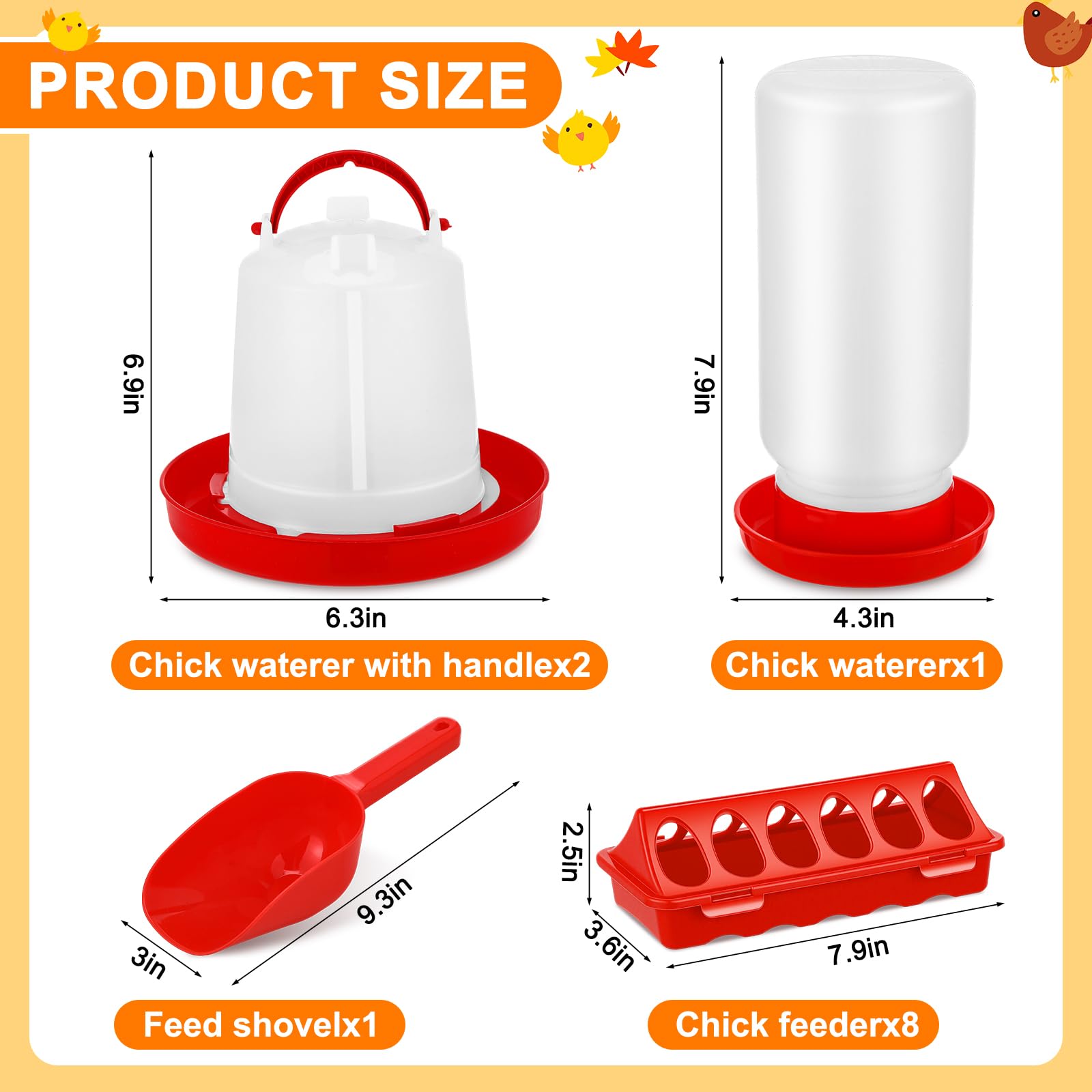 Ferrochef flip-top chick feeder 12-hole enables multiple birds to eat together.