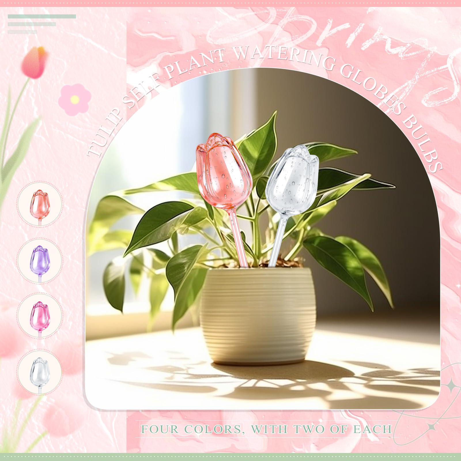 Ferrochef globes in use on indoor and outdoor planters for versatile watering