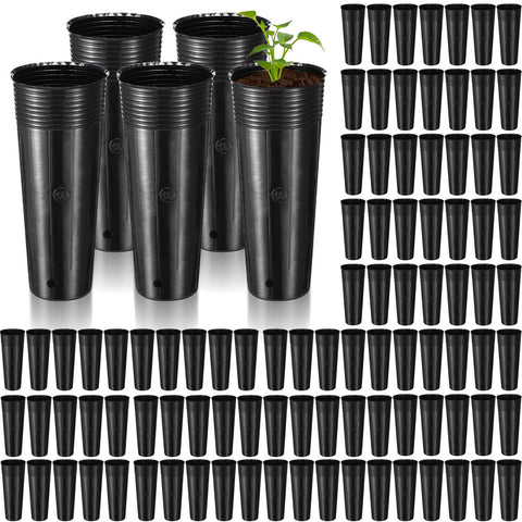 Ferrochef tall tree pot 11.8 inch deep nursery pot ready for larger transplants and robust roots
