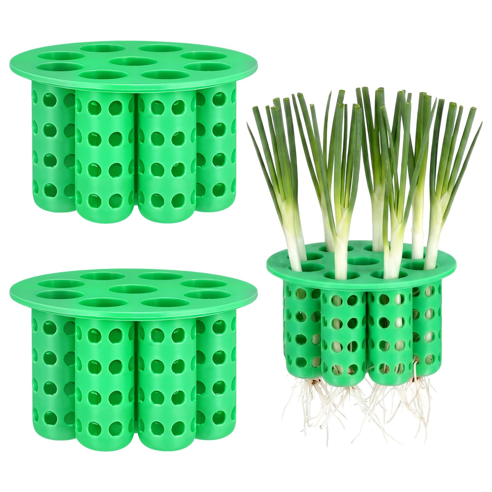 Ferrochef two-pack green onion planter front view shows compact, sustainable kitchen helper for fresh scallions.