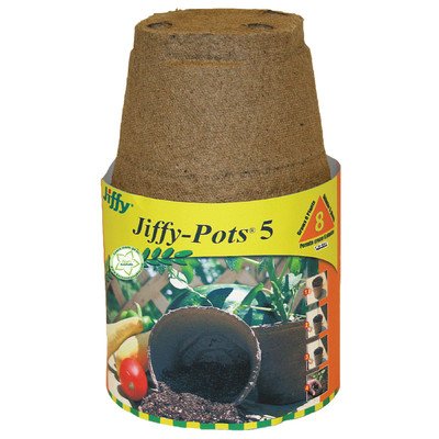 Ferry Morse/Jiffy 5-inch round pots, 6-pack, ideal for seed starting and transplanting.