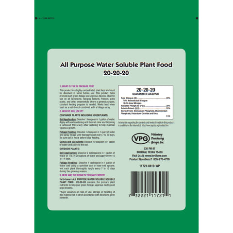 Ferti-lome 20-20-20 foliar spray on leaves for quicker nutrient absorption and color.