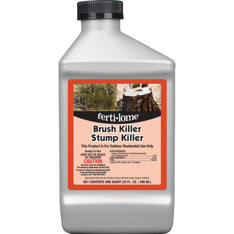 Ferti-Lome brush killer on stump delivering effective woody-growth control.