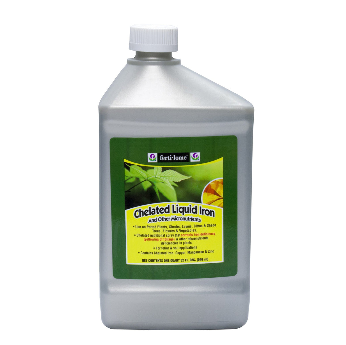 Ferti-Lome chelated liquid iron bottle pour supports greener, healthier foliage for gardens and container plants